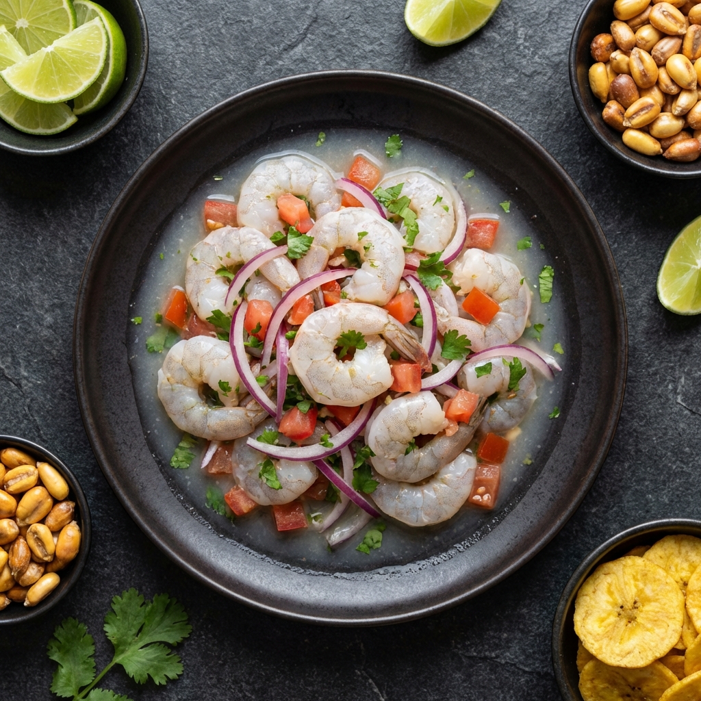 Ceviche colombiano ligero solo de pescado con mas vegetales